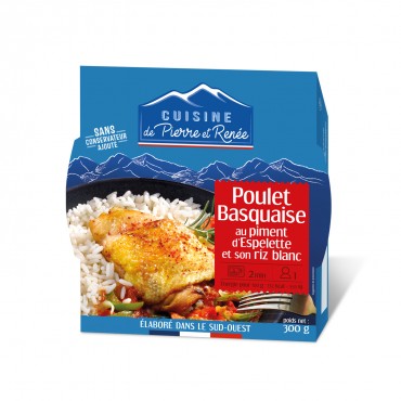 Cuisine de Pierre & Renée  - Poulet Basquaise au piment d'Espelette et son riz blanc 300g