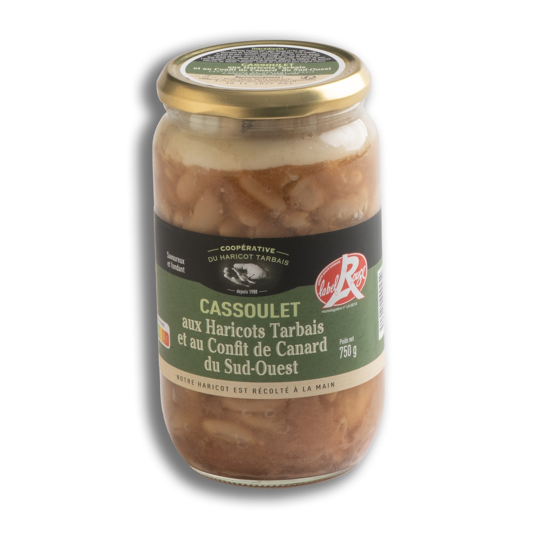 Bocal Cassoulet aux Haricots Tarbais et au confit de canard 750gr