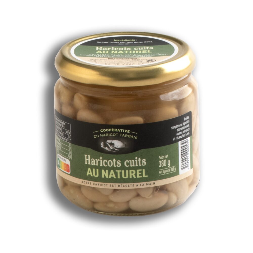 Bocal Haricots Tarbais cuits au naturel 380gr