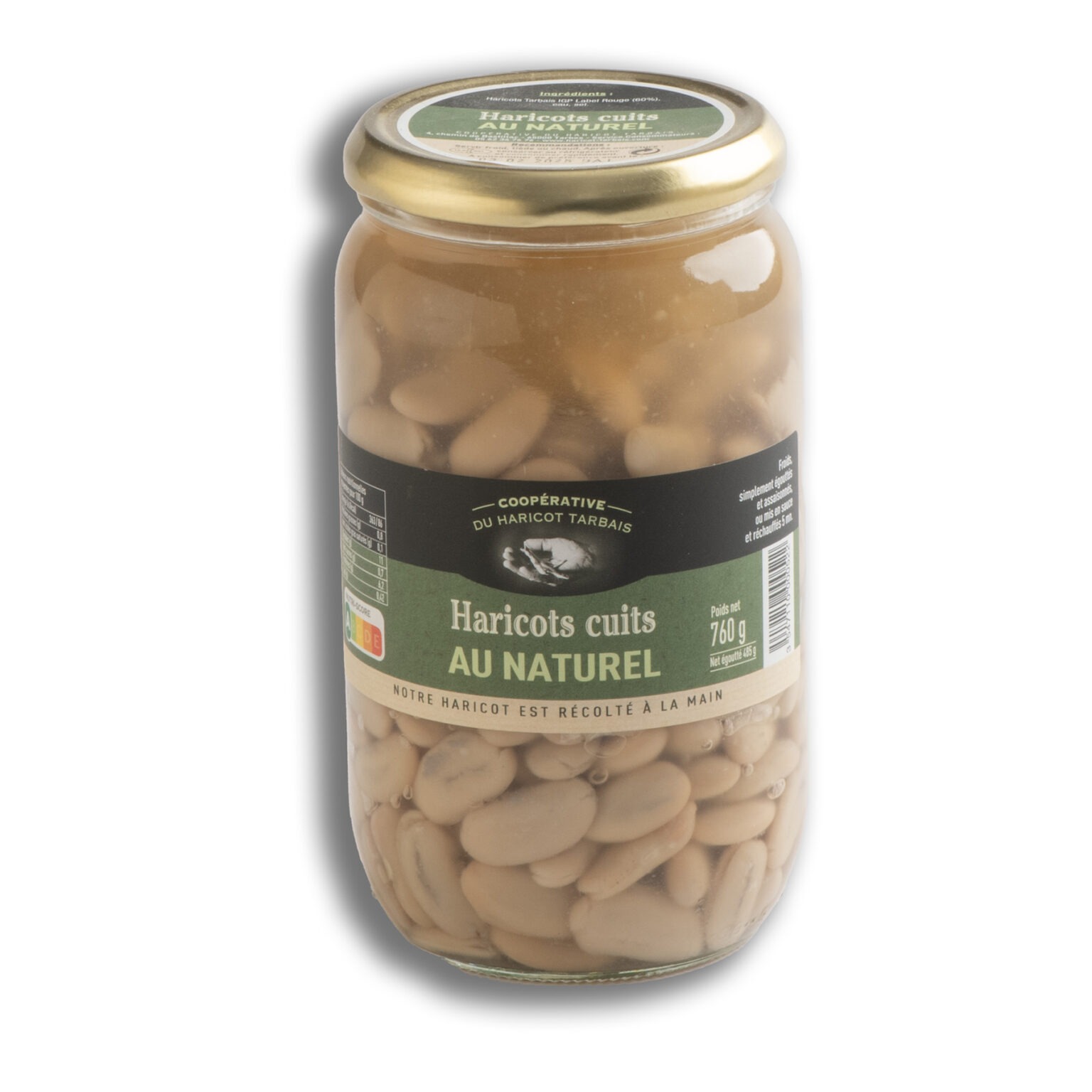 Bocal Haricots Tarbais cuits au naturel 760gr